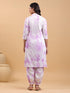 White Pure Cotton Tie & Dye Straight Kurta Set